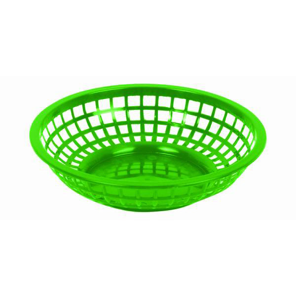 Thunder Group PLBK008G 8-Inch Green Round Basket - 12/Pack