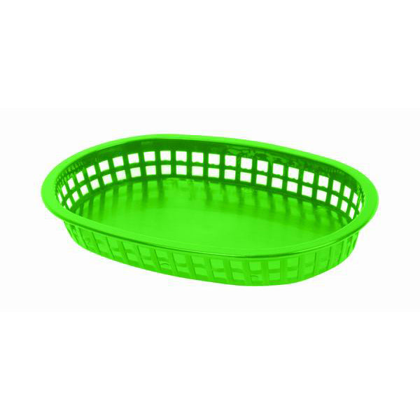 Thunder Group PLBK1034G 10 3/4" Green Oblong Fast Food Basket - 12/Pack