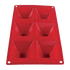 Thunder Group PLBM009S 3 oz. Pyramid High Heat Silicone Baking Mold, 6 Cavities