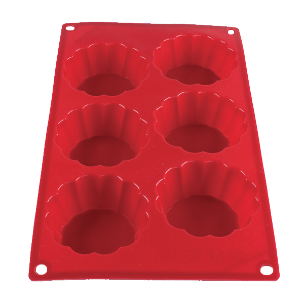 Thunder Group PLBM010S 3.7 oz. Brioche High Heat Silicone Baking Mold, 6 Cavities