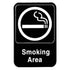 Thunder Group PLIS6902BK 6" x 9" Information Sign With Symbols, SMOKING AREA