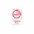 Thunder Group PLIS6906RD 6" x 9" Information Sign With Symbols, SMOKING AREA (Red and White)