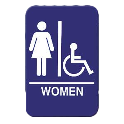 Thunder Group PLIS6909BL 6" x 9" Information Sign With Symbols, WOMEN