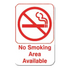 Thunder Group PLIS6910RD 6" x 9" Information Sign With Symbols, No Smoking Area Available