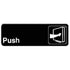 Thunder Group PLIS9301BK 9" x 3" Information Sign With Symbols, PUSH