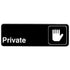 Thunder Group PLIS9303BK 9" x 3" Information Sign With Symbols, PRIVATE