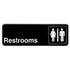 Thunder Group PLIS9315BK 9" x 3" Information Sign With Symbols, RESTROOMS