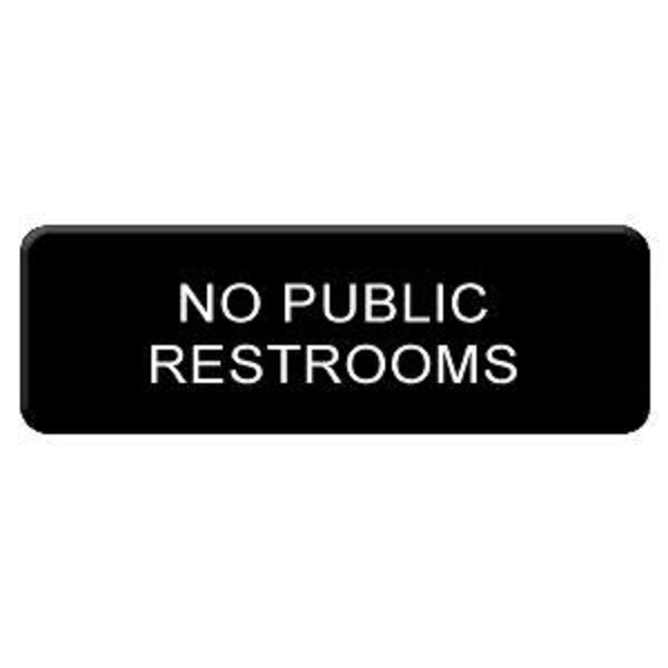 Thunder Group PLIS9335BK 9" x 3" Information Sign With Symbols, No Public Restrooms