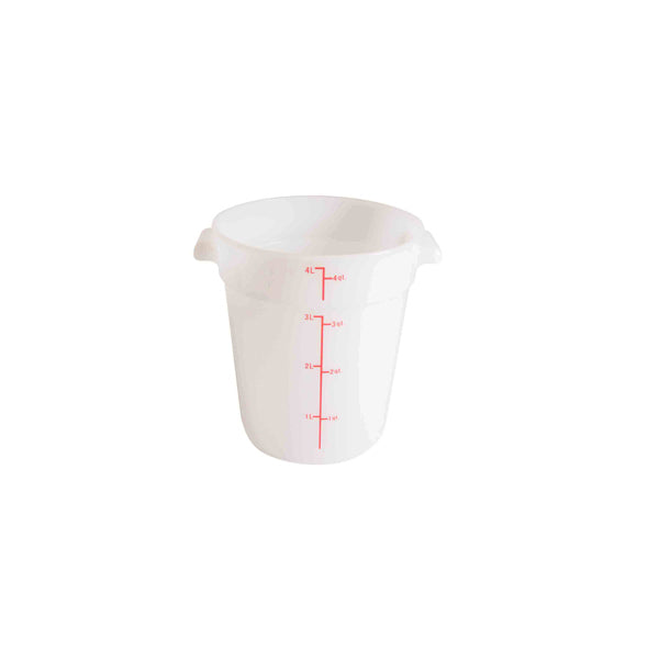 Thunder Group PLRFT304PP 4-Quart White Round Food Storage Container, Polypropylene