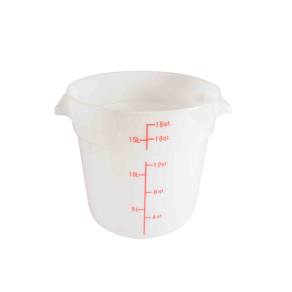 Thunder Group PLRFT318PP 18-Quart White Round Food Storage Container, Polypropylene