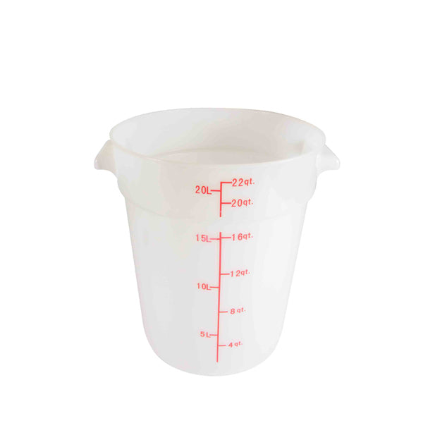 Thunder Group PLRFT322PP 22-Quart White Round Food Storage Container, Polypropylene