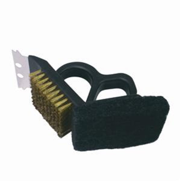 Thunder Group PLSB703 7" x 3 1/2" x 4" Heavy-Duty Bristle with Scrubbing Pad and Blade