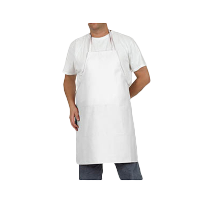 Royal Industries (RBA 400) Bib Apron, Cotton, White - 12/Pack