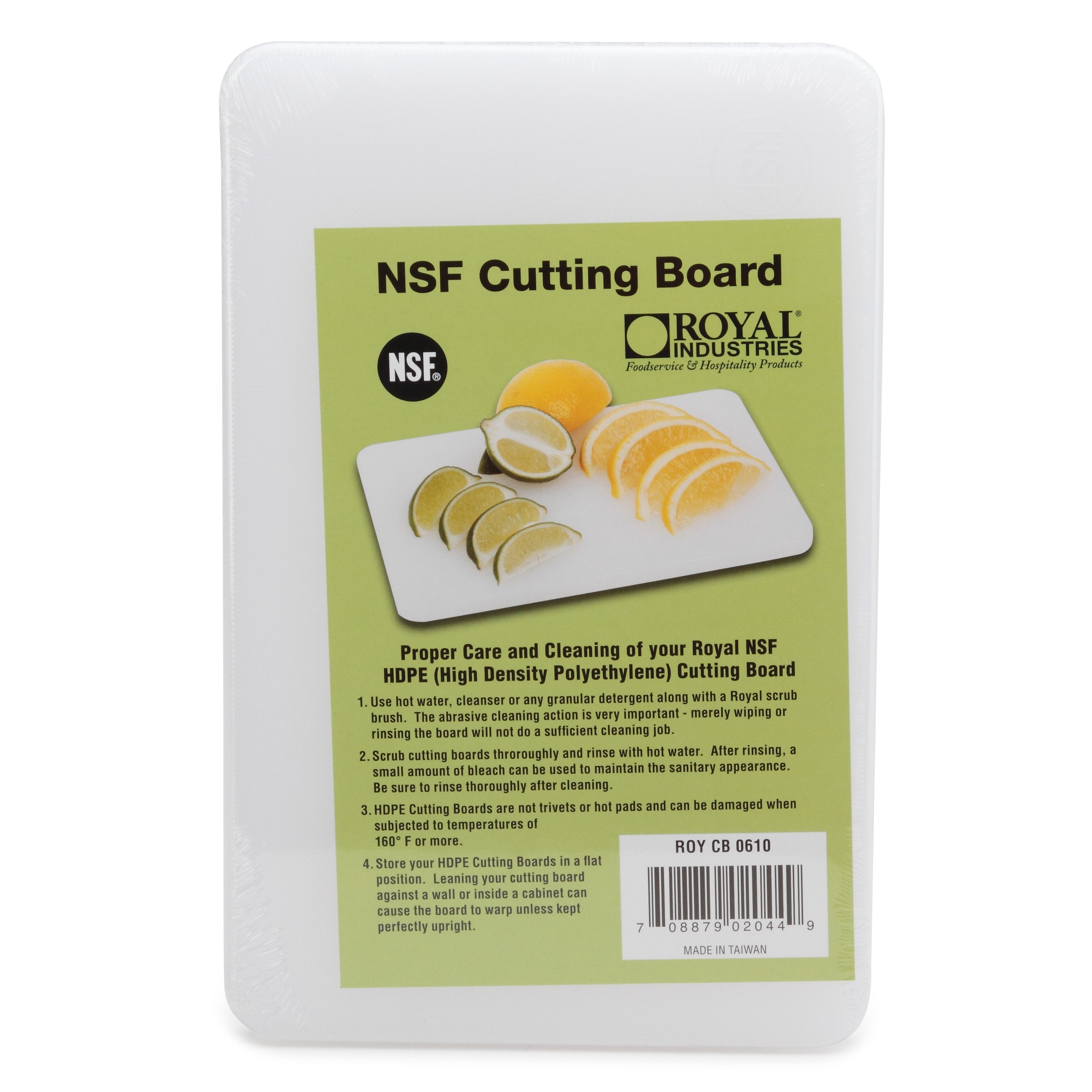 Royal Industries (ROY CB 0610) Cutting Board, 6" x 10" x 1/2" White