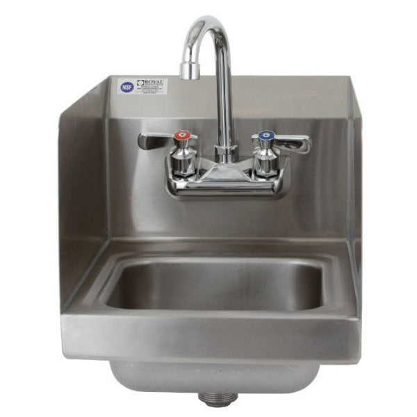 Royal Industries (ROY HSSH 12 SP) Space Saver Sink with Splash Guard and Low Lead Faucet, 12"