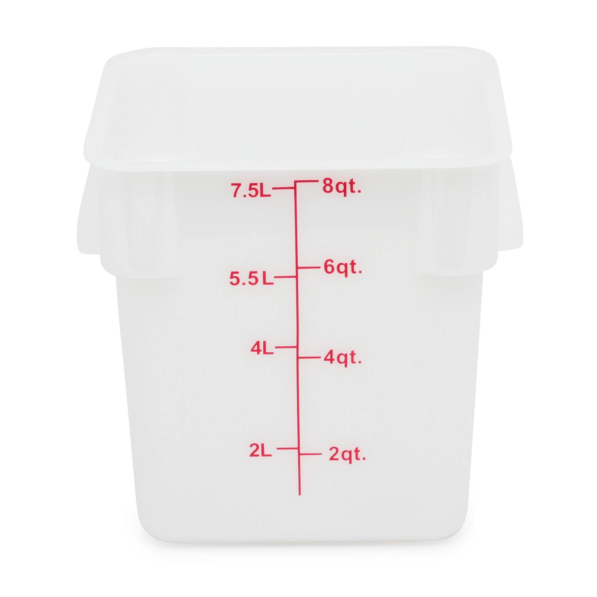 Royal Industries White Polypropylene Square Storage Container