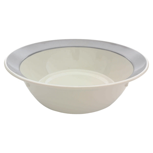 Thunder Group Ivory Round Bowl with Gray Edge, Graham