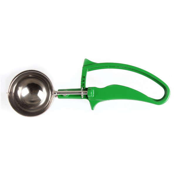 Thunder Group SLDS212G Easy Grip Handle Green #12 Disher, 2 2/3 oz.