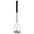 Thunder Group Round Potato Masher With Soft Grip, Chrome Plated