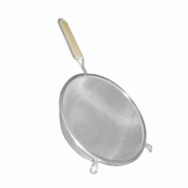 Thunder Group Medium Single Mesh Strainer with Flat Wooden Handle