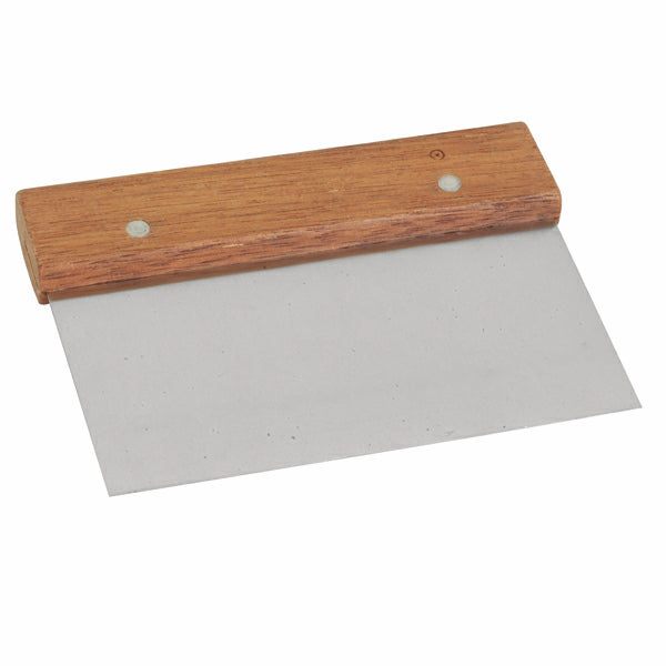 Thunder Group SLTWDS006 Dough Scraper with Wooden Handle, 6" x 4"