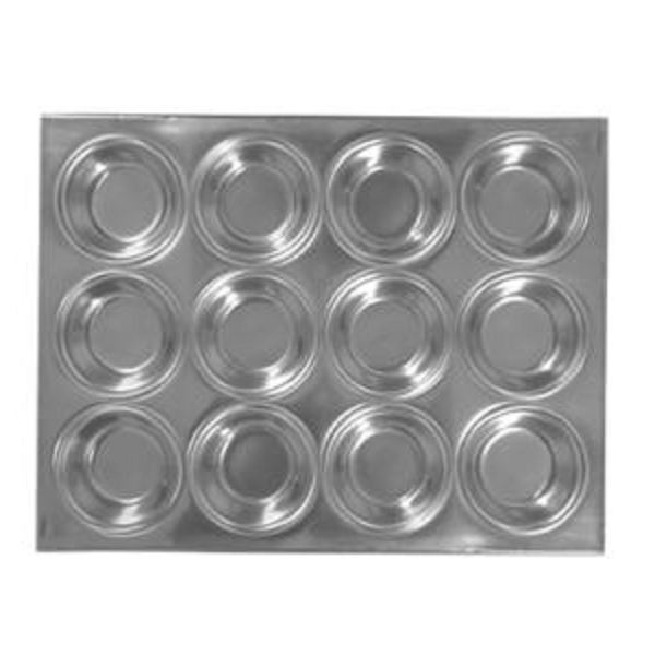 Thunder Group ALKMP012 12 Cup Aluminum Muffin Pan, 3.5 oz. Each Cup