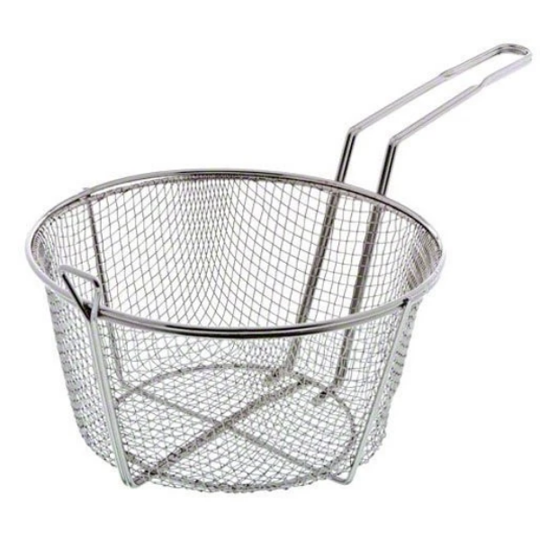 Update International FB-9 Nickel Plated Round Wire Fry Basket, 9-1/2-Inch