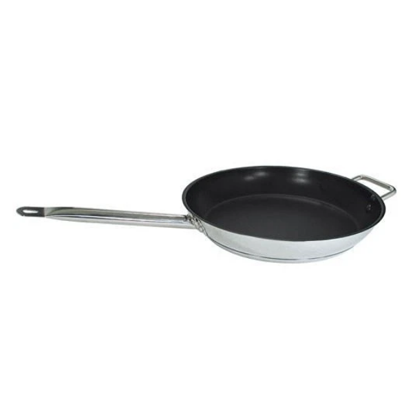 Update International (SFC-14) 14" Induction Ready Excalibur-Coated S/S Fry Pan w/Helper Handle