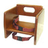 Thunder Group WDTHBS019 Walnut Wood Stacking Booster Seat With Seat Belt On 2 Sides Of Chair & Bottom Of Seat