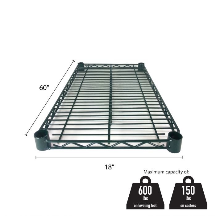 Thunder Group CMEP1860 Epoxy Coating Wire Shelves 18" x 60" With 4 Set Plastic Clip