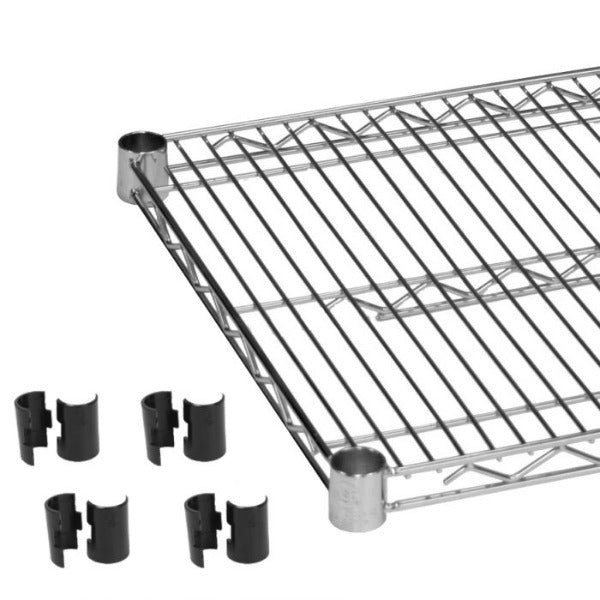 Thunder Group CMSV1424 Chrome Plated Wire Shelves 14" x 24" With 4 Set Plastic Clip