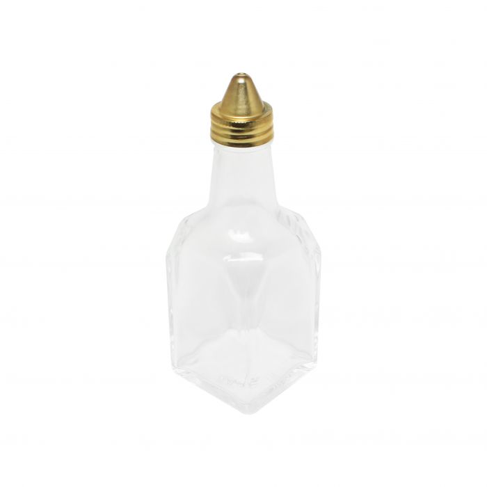 Thunder Group GLTWOC206 Clear 6 oz. Gold Oil & Vinegar Cruet - 12/Pack