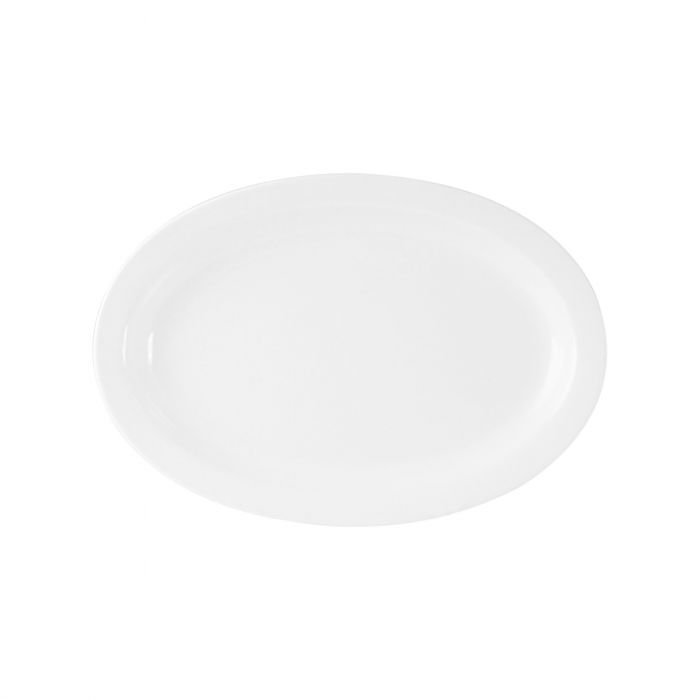 Thunder Group Nustone Melamine Narrow Rim Platter, White - 12/Pack