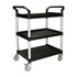 Thunder Group PLBC3316B Black 3-Tier Bus Cart, 33 1/2" x 16 1/8" x 37"