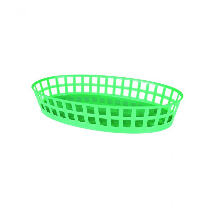 Thunder Group PLBK912G Green Oval Fast Food Basket - 12/Pack