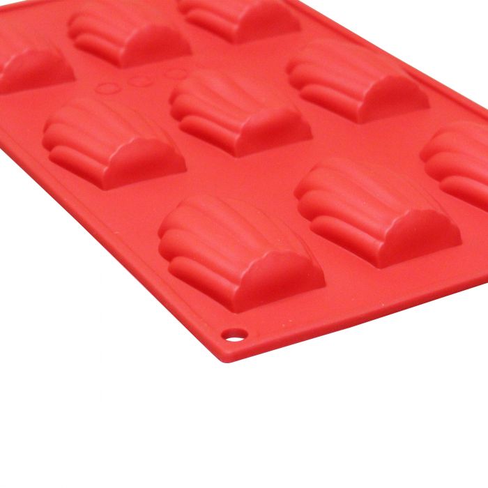 Thunder Group PLBM006S 1 oz. Madeleine High Heat Silicone Baking Mold, 9 Cavities