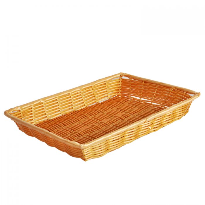 Thunder Group PLBN1410T 14" x 10" x 2" Rectangular Hand-Woven Basket