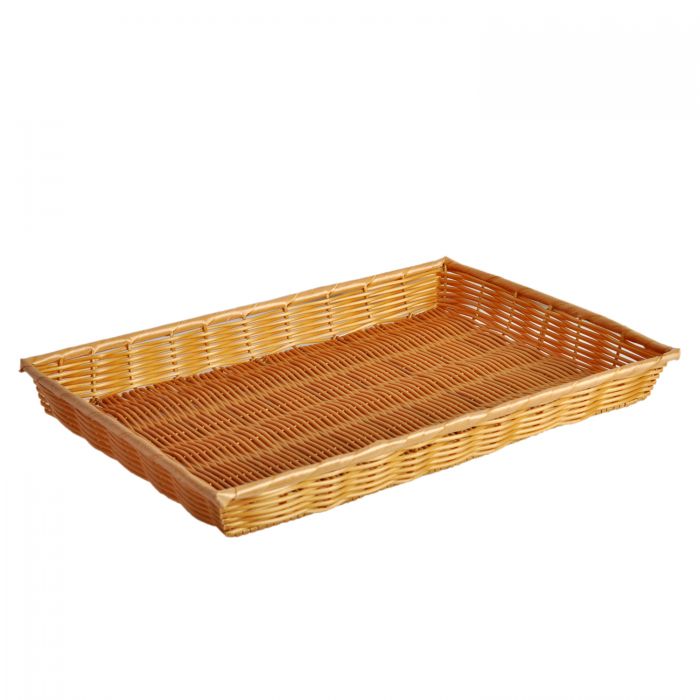 Thunder Group PLBN1813T 18" x 13" x 2" Rectangular Hand-Woven Basket