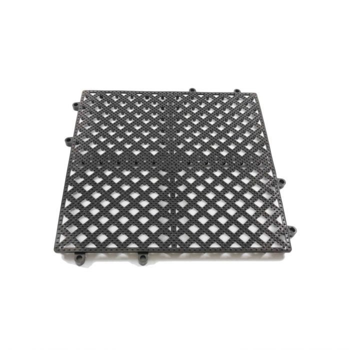 Thunder Group PLIM1212SM 12" x 12" Black Interlocking Bar Mat