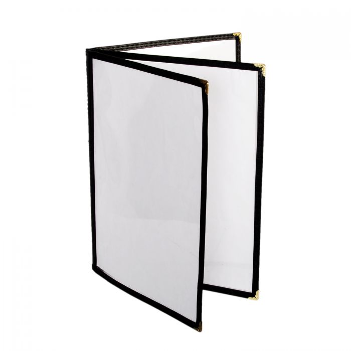 Thunder Group (PLMENU-L3BL) 3 Page Book Fold Menu Cover, 8 1/2" x 11", Black