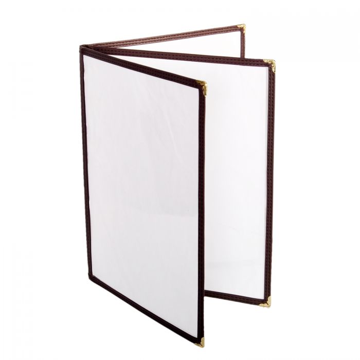 Thunder Group (PLMENU-L3BR) 3 Page Book Fold Menu Cover, 8 1/2" x 11", Brown