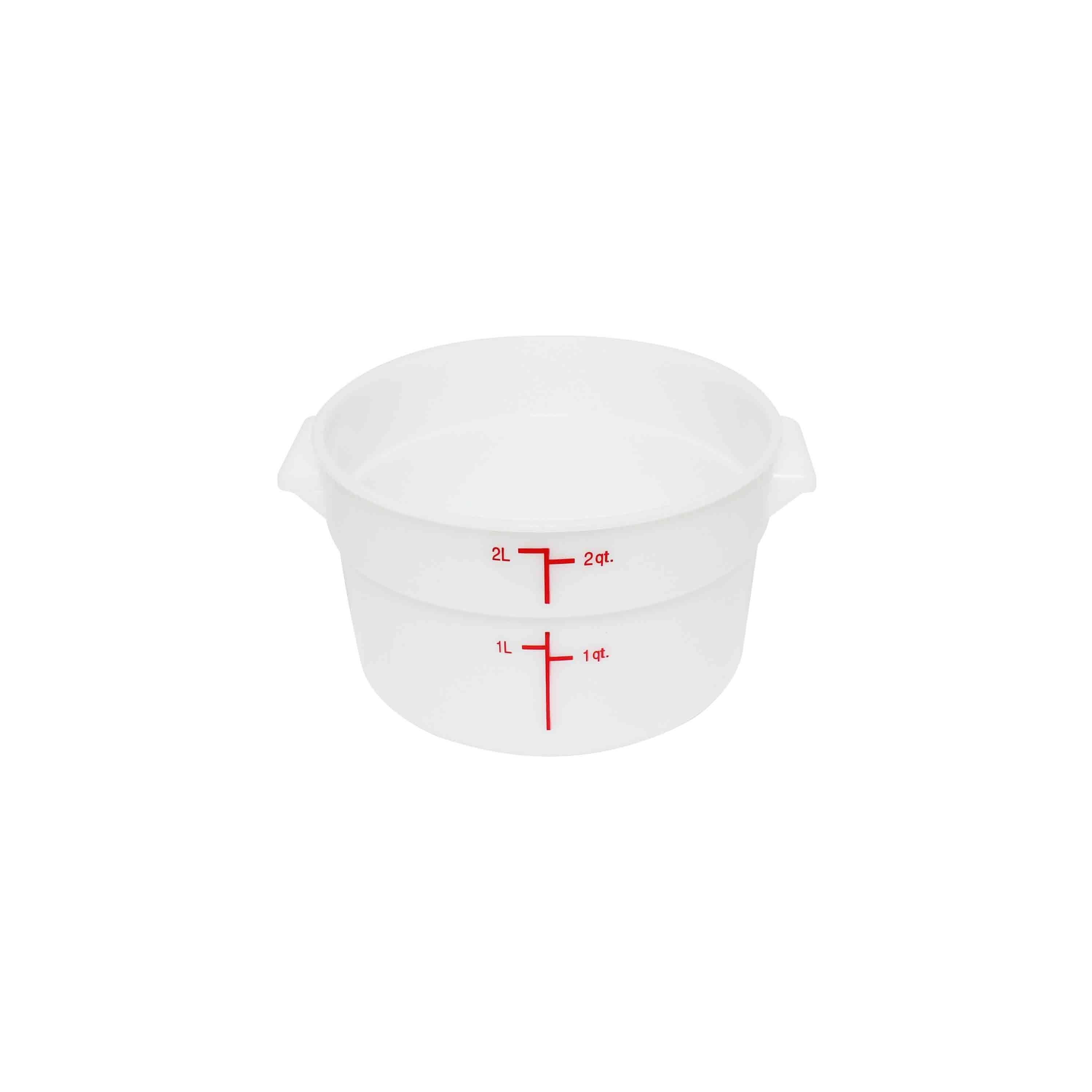 Thunder Group PLRFT302PP 2-Quart White Round Food Storage Container, Polypropylene