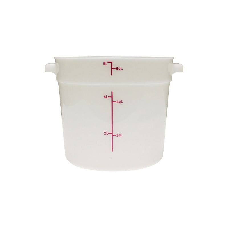 Thunder Group PLRFT306PP 6-Quart White Round Food Storage Container, Polypropylene