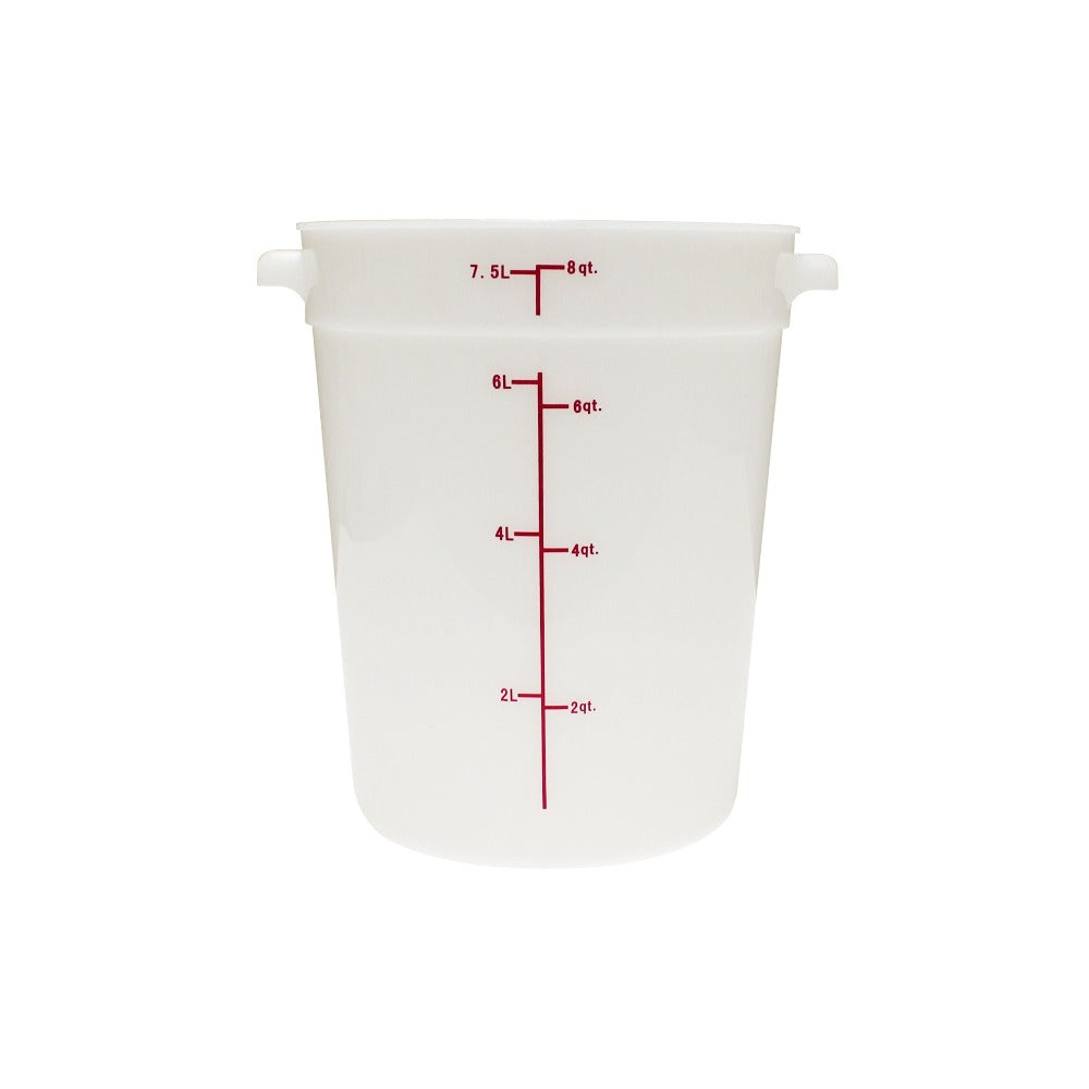 Thunder Group PLRFT308PP 8-Quart White Round Food Storage Container, Polypropylene