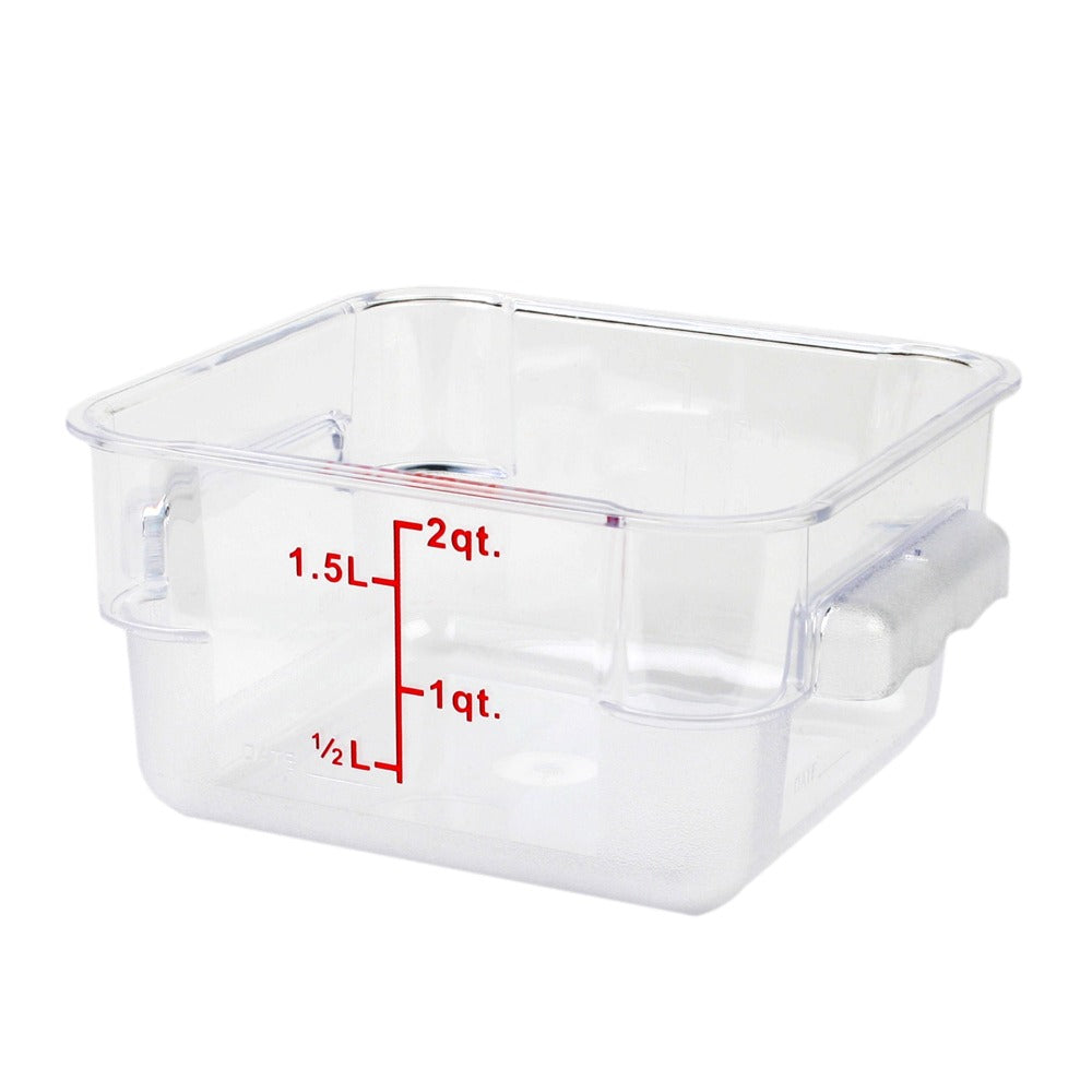 Thunder Group PLSFT002PC 2-Quart Polycarbonate Square Food Storage Containers, Clear