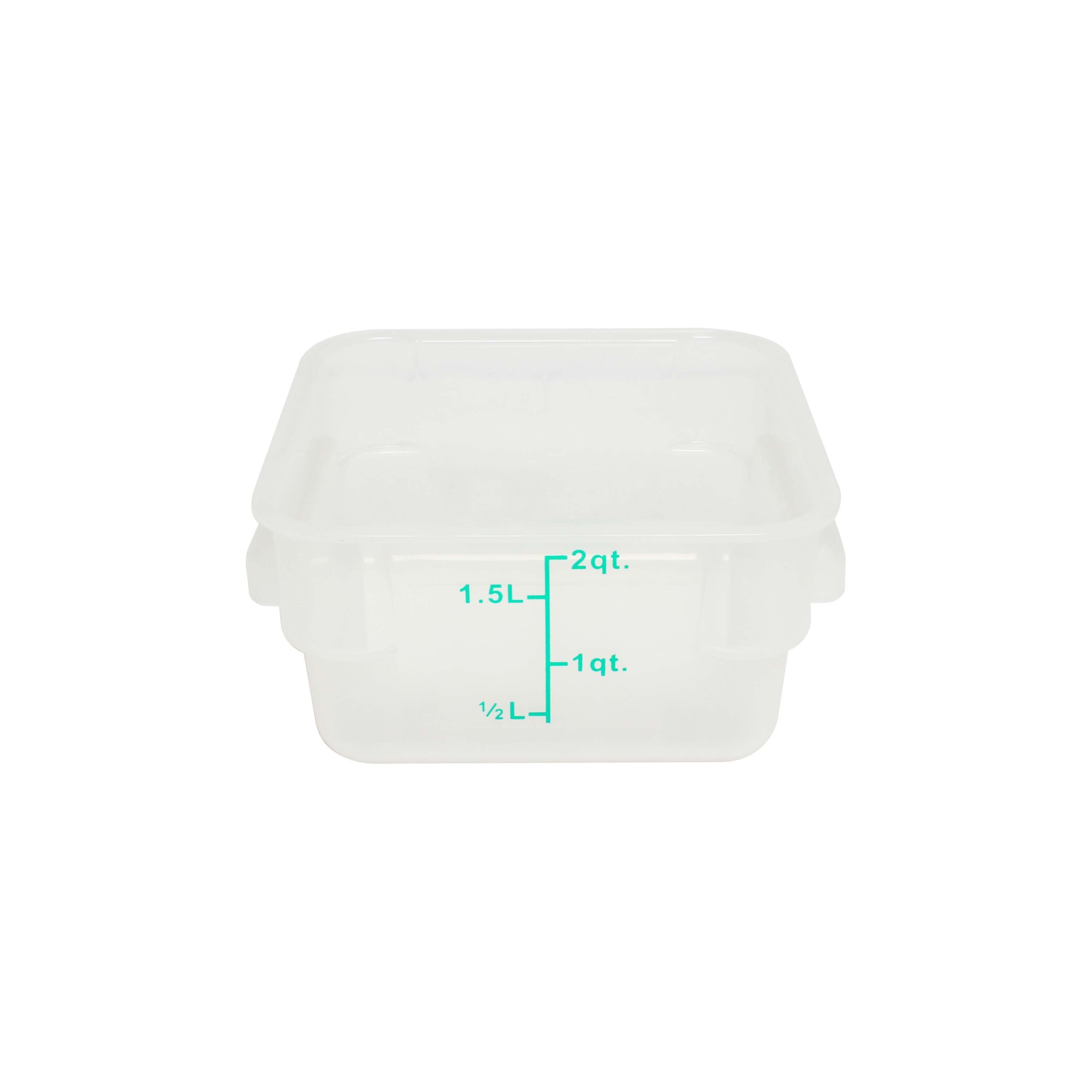 Thunder Group PLSFT002TL 2-Quart Plastic Square Food Storage Containers, Translucent