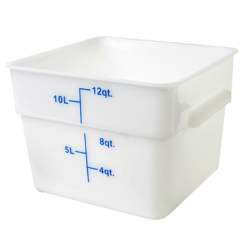 Thunder Group PLSFT012PP 12-Quart Plastic Square Food Storage Containers, White