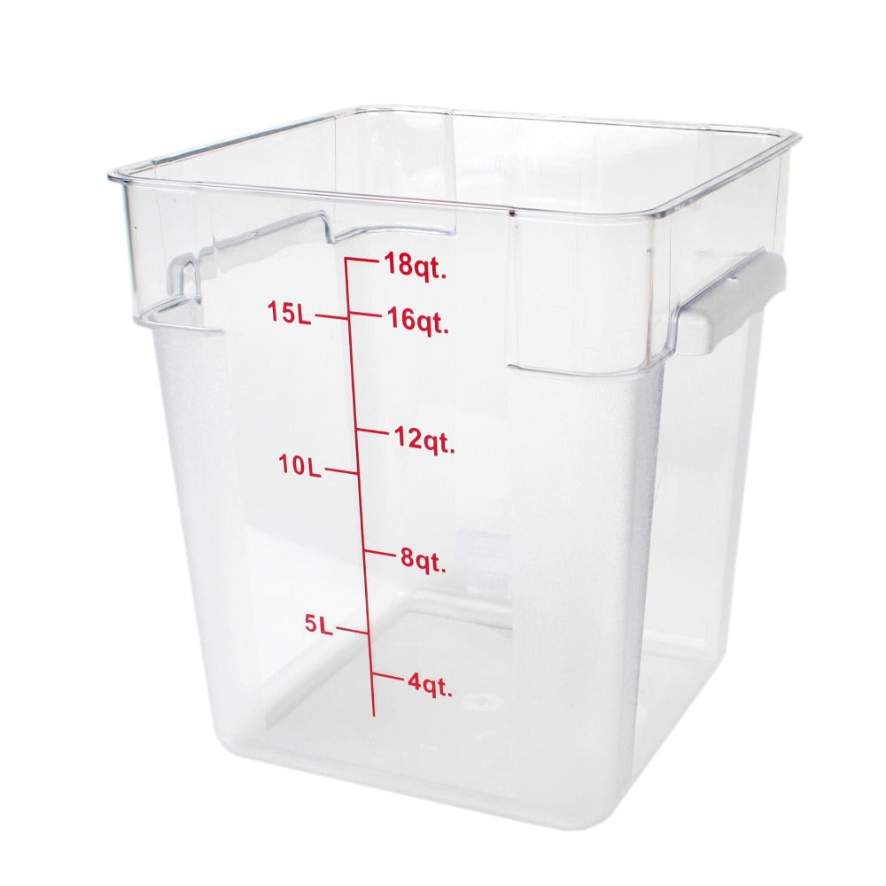 Thunder Group PLSFT018PC 18-Quart Polycarbonate Square Food Storage Containers, Clear