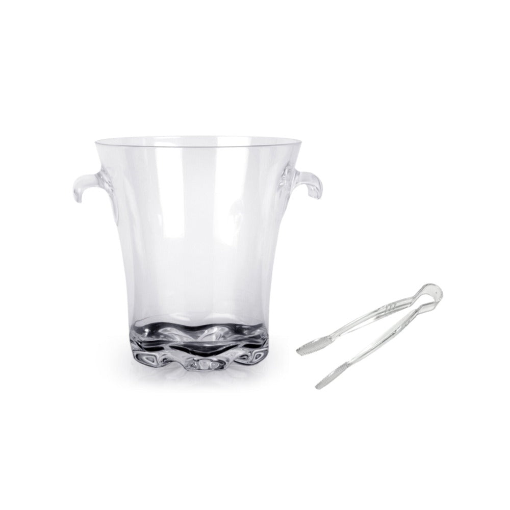 Thunder Group PLTHBK140C 4-Quart Ice Bucket with 6" Tong for Bottle Service