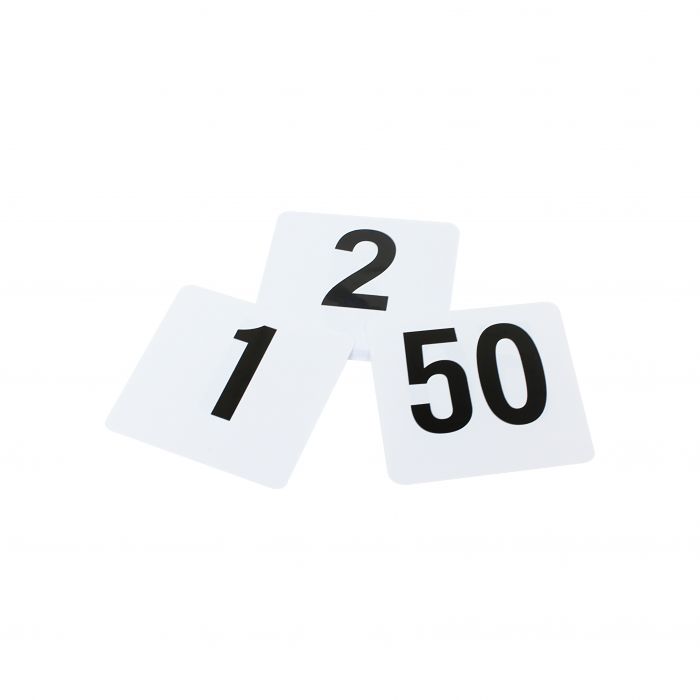 Thunder Group PLTN4050 4" x 4" Plastic Table Numbers 1-50